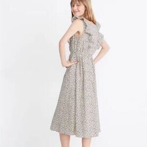 Madewell Ruffle-Strap Square-Neck Midi Dress in Fieldwalk Floral size 14